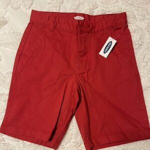 Boys Old Navy Flat Front Twill Shorts _ Red